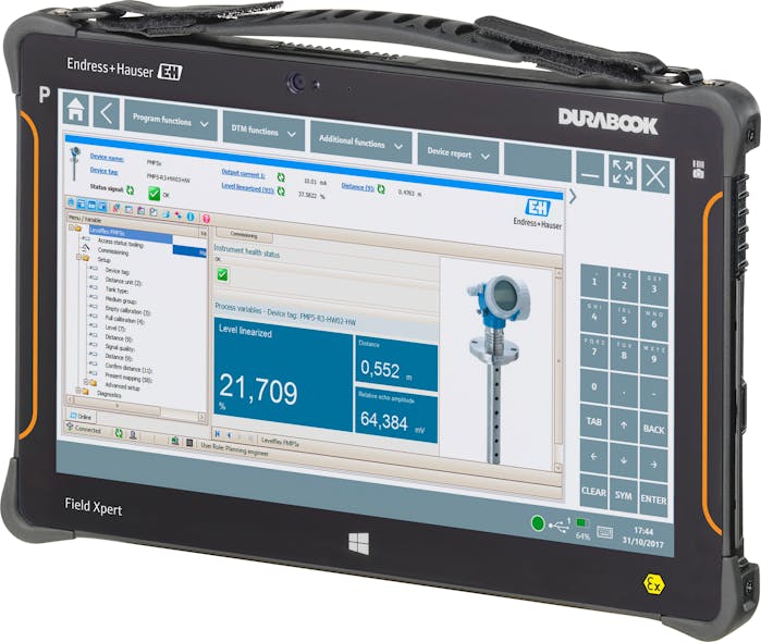 Figure 3: Industrially hardened tablet PCs, like this Endress+Hauser Field Xpert SMT70, provide all of the functionality required to configure instruments in the field.