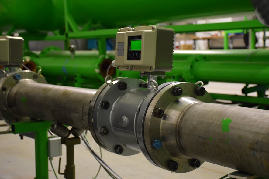 Figure 1: An electromagnetic flowmeter measuring chilled water.