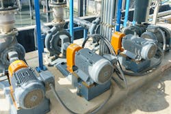 Figure 1: Automatically controlled pumps are a fundamental type of equipment used in many processing and manufacturing industries, and they must be integrated with certain functional and protective control and monitoring features.