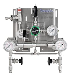 Figure 5: Gas cylinder changeover regulators enable automatic, uninterrupted switches between two gas sources if one gas supply is depleted. Figure 5: Gas cylinder changeover regulators enable automatic, uninterrupted switches between two gas sources if one gas supply is depleted.