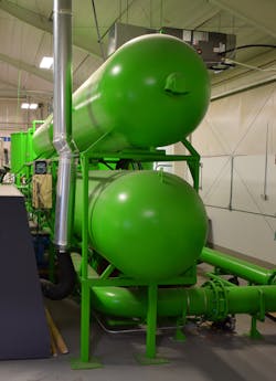 Pressurized tanks in an industrial process. Pressurized tanks in an industrial process.