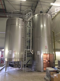 Tanks used in chocolate making process. Tanks used in chocolate making process.