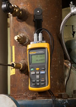 Use a reference instrument, such as a Fluke 1524 Calibration Reference Thermometer to bump check temperature measurements in between full calibrations. Use a reference instrument, such as a Fluke 1524 Calibration Reference Thermometer to bump check temperature measurements in between full calibrations.