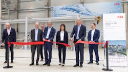 In a ceremony in Minden, ABB CEO Bj&ouml;rn Rosengren cut the ribbon to the new calibration hall in the presence of ABB&rsquo;s Peter Terwiesch, Business Area President, Process Automation Reiner Seecker, Factory Manager, Minden; Jacques Mulbert, Division President, Measurement &amp; Analytics, and Amina Hamidi, Business Line Manager Instrumentation.