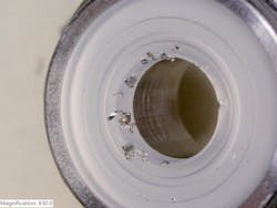 Figure 4: Debris can get stuck in the regulator’s seat shortly after commissioning and cause flow to escape – a phenomenon commonly referred to as creep. Creep is frequently the cause of unwanted downstream pressure increases. Figure 4: Debris can get stuck in the regulator’s seat shortly after commissioning and cause flow to escape – a phenomenon commonly referred to as creep. Creep is frequently the cause of unwanted downstream pressure increases.