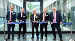 Endress+Hauser inaugurated its new site at the Freiburg Innovation Center FRIZ. The Group bundles various research and development activities there. Pictured (from left): Dr Mirko Lehmann (Managing Director Endress+Hauser Flow), Hans-J&uuml;rgen Huber (Managing Director Endress+Hauser Digital Solutions Germany), Dr Klaus Endress (Supervisory Board President of the Endress+Hauser Group), Stefan Breiter (Mayor of Finances of the city of Freiburg) and Matthias Altendorf (CEO of the Endress+Hauser Group).