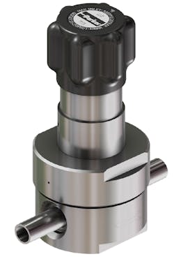 A Parker Veriflo FR1400 Series UHP High Flow, Tied Diaphragm, Single Stage, Pressure Reducing Regulator. A Parker Veriflo FR1400 Series UHP High Flow, Tied Diaphragm, Single Stage, Pressure Reducing Regulator.