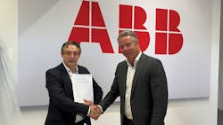 Danny Knoop, general manager, Flow-X Computers, ABB, and Berry van Hoek, COO of ODS Metering Systems. Danny Knoop, general manager, Flow-X Computers, ABB, and Berry van Hoek, COO of ODS Metering Systems.