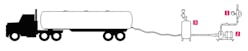 Figure 5: Milk is unloaded from a truck into an air eliminator and then pumped through a flowmeter.