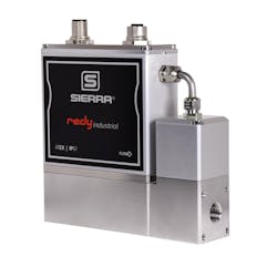 An industrial mass flow controller for food and beverage applications. An industrial mass flow controller for food and beverage applications.