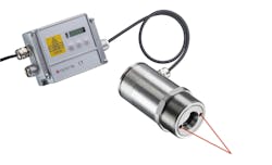 Figure 3: The Optris laser pyrometer sensors offered by AutomationDirect incorporate an innovative double-laser sighting system so users can easily adjust the target distance without the need for lookup charts. Figure 3: The Optris laser pyrometer sensors offered by AutomationDirect incorporate an innovative double-laser sighting system so users can easily adjust the target distance without the need for lookup charts.