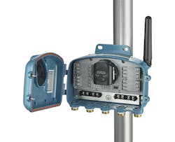 Figure 2: Rosemount 802 WirelessHART remote I/O device provides control and monitoring of up to eight discrete I/O points. Figure 2: Rosemount 802 WirelessHART remote I/O device provides control and monitoring of up to eight discrete I/O points.
