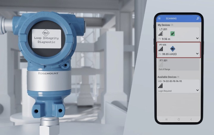 Instruments supporting Emerson’s Secure Bluetooth communications broadcast their signals, so a technician with the app and proper credentials can make a secure connection. Once credentials are verified and connectivity is established, techs can gather information and change configurations.
