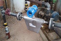 A TRICOR Coriolis flowmeter. A TRICOR Coriolis flowmeter.