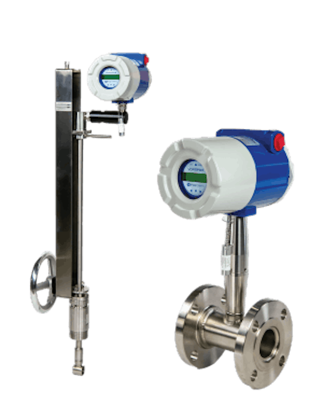 The VortiFox VF3 insertion vortex flowmeter is notable because it offers both removable and permanent retractor options. The hot-tap option allows installation and maintenance without having to shut down the process.