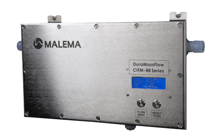 Featuring a patented design and built with corrosion-resistant PFA wetted material, the Malema CIFM-88 Series DuraMassFlow PFA Coriolis Mass Flowmeter is an ideal solution for measuring aggressive acids and alkalis in chemical and industrial processes.